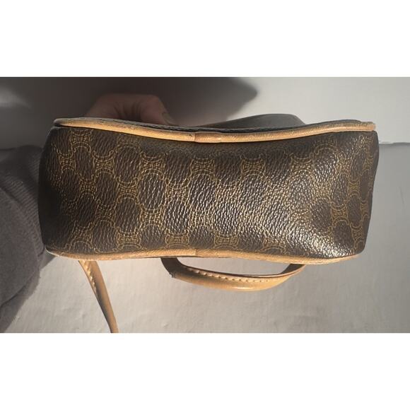 CELINE Macadam 5oc1981 Brown PVC Shoulder Bag Zip Pocket Vintage Authentic - Picture 8 of 12